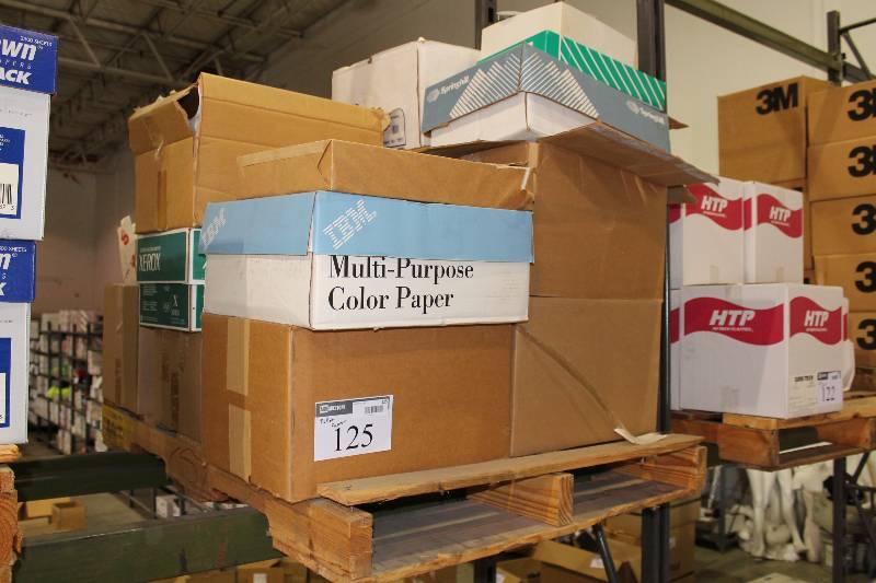 lot 125 image: Pallet Lot of Paper Including Multi-Purpose Color Paper And More.