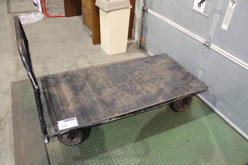 lot 50 image: Metal Dolly wHandle & Wheels 30 x 62 x 37.5.