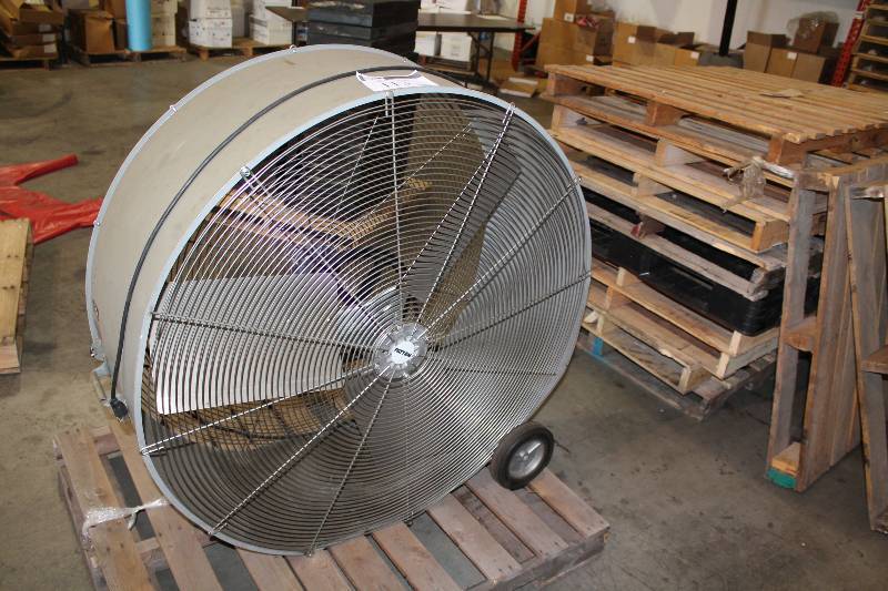 lot 113 image: Patton Industrial Metal Fan wWheels & Cord 44 Height.