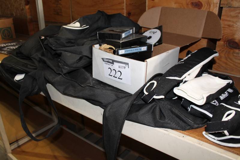 lot 222 image: Broom Ball Lot Including Guards Cases And more.