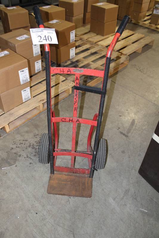 lot 240 image: Metal Dolly wWheels Red.