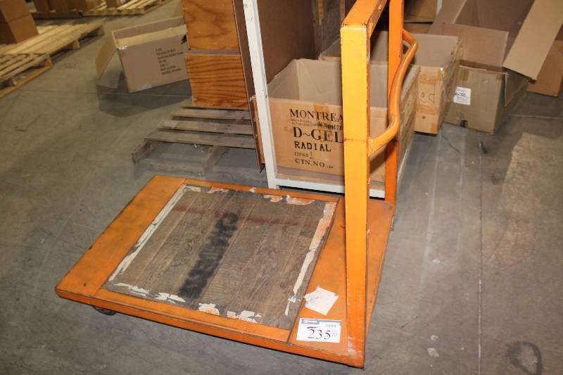 lot 235 image: Commercial Dolly wWheels & Push Handle 32 x 48 x 47.