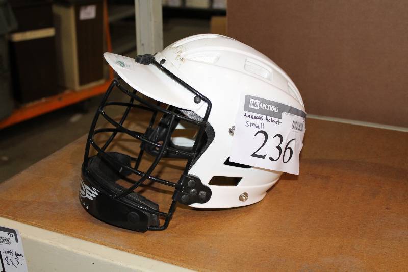 lot 236 image: Lacrosse Helmet wFace Guard & Visor White Small.