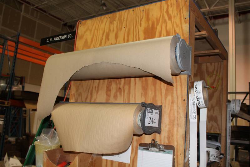 lot 244 image: Lot of (2) Manilla Paper Rolls wHolders May Require Tools For Removal 36 x 26.