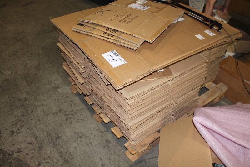 lot 1098 image: Pallet Lot of Cardboard Boxes Miscellaneous Sizes & Shapes.