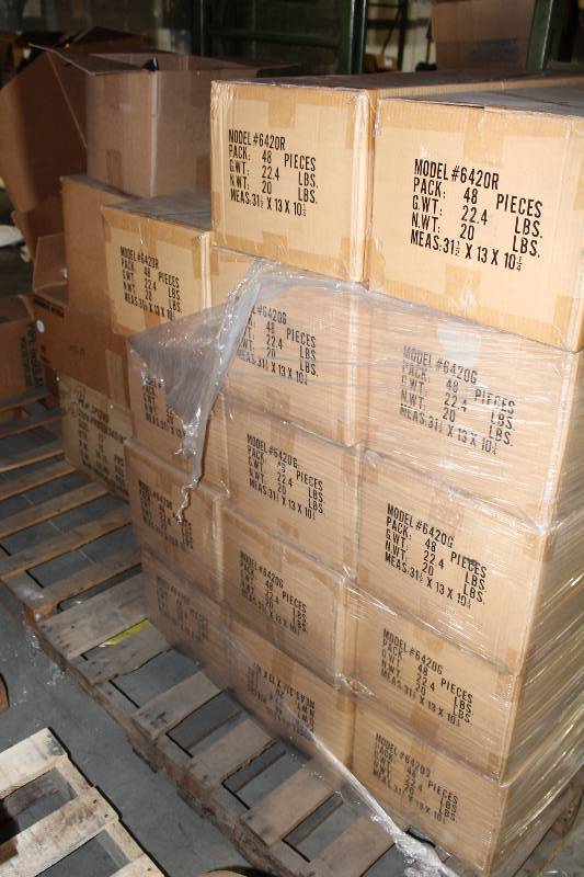 lot 1100 image: Box Lot of (7) Green Plastic Hockey Sticks Blaster Logo 48 PiecesBox 31.5 x 13 x 10.25.