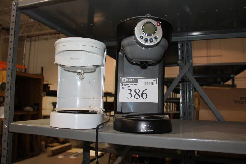 lot 386 image: Lot of (2) Coffee Makers wMultiple Settings Hamilton Beach & Sylvania Brands Does Not Include Coffee Pots.