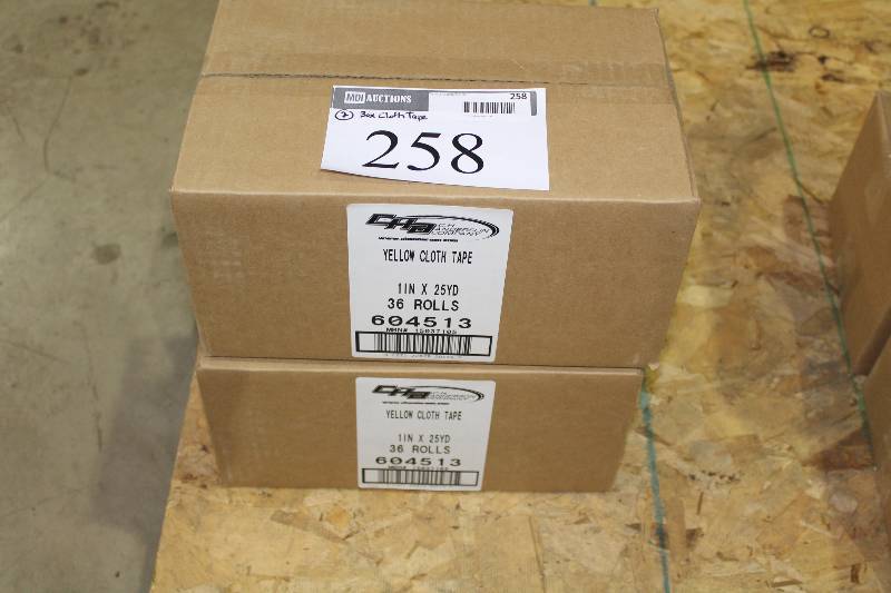 lot 258 image: Box Lot of (2) C.H.A. Yellow Cloth Tape 1 x 25Yards 36perBox.