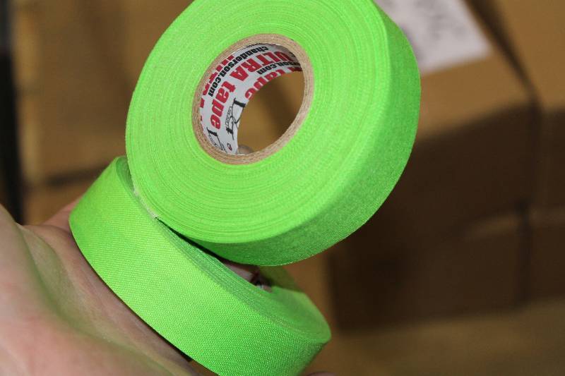 lot 267 image: Box Lot of (3) C.H.A. Neon Green Cloth Tape 1 x 25Yards 36perBox.