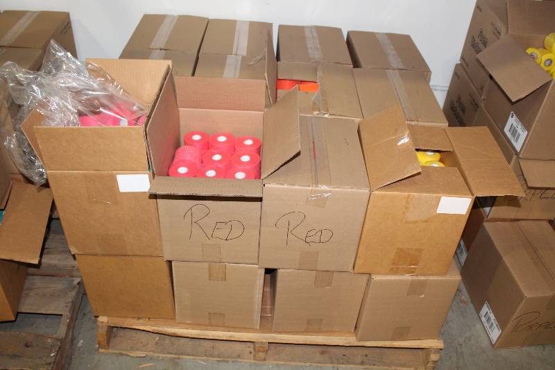 lot 24 image: Box Lot of (24) Foam Under Wrap 2.75 x 30yds 48 RollsBox BlueYellow.