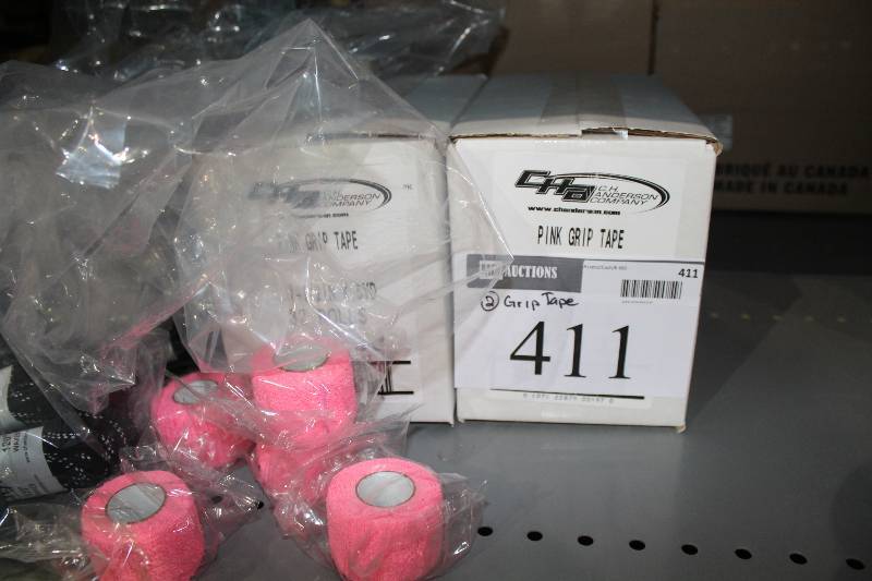 lot 411 image: Box Lot of (2) Pink Grip Tape 1.5 x 5yd 32 Rolls.