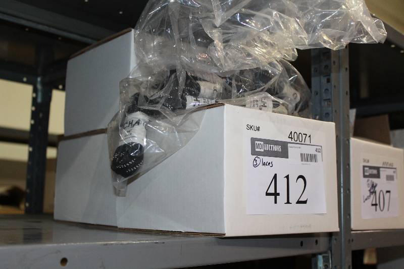 lot 412 image: Box Lot of (2) C.H.A. Hockey Laces 84 Wax Black  36perBox.