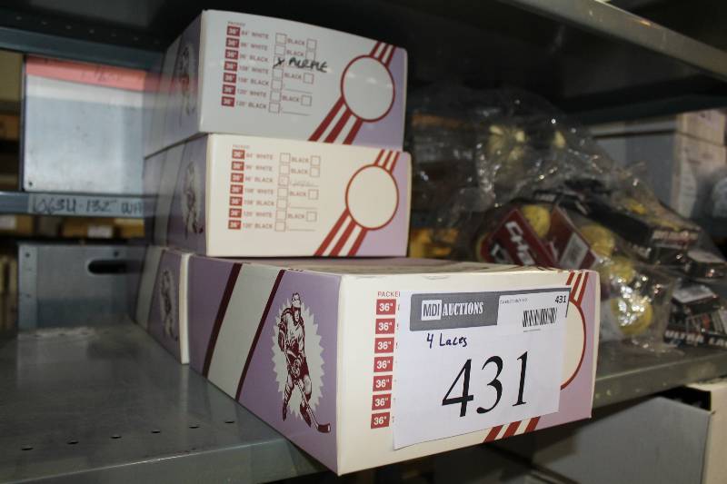 lot 431 image: Box Lot of (4) Hockey Laces 96 Purple.