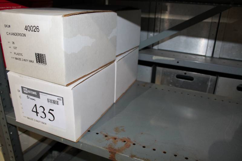 lot 435 image: Box Lot of (4) C.H.A. Hockey Laces 84 PlasticMaizeNavy Wax 36perBox.