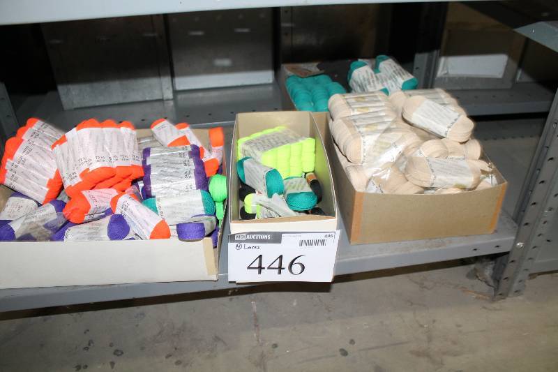 lot 446 image: Box Lot of (4) Shoe Laces WhiteBeigeGreenTeal And More 84, 108.