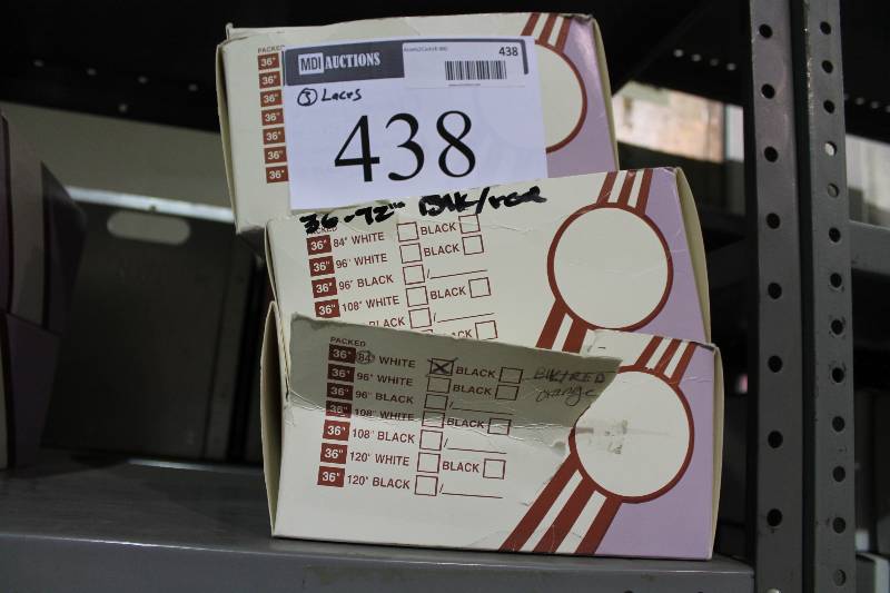 lot 438 image: Box Lot of (3) Black 72 Shoe Laces.