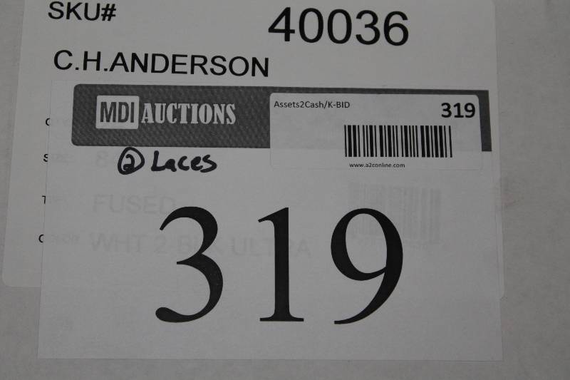 lot 319 image: Box Lot of (2) The Ultra Lace Sonic Tip Skate Lace 84 White wBlack 24perBox.