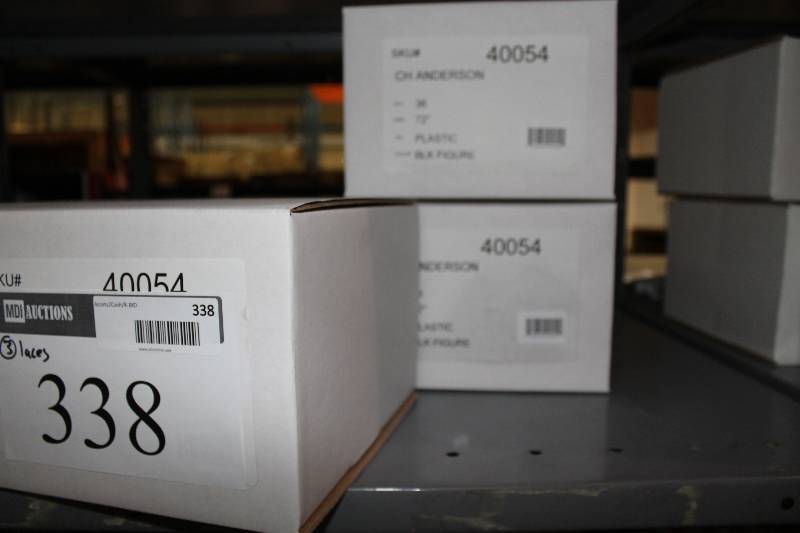 lot 338 image: Box Lot of (3) C.H.A. Hockey Laces 72 Plastic Black  36perBox.