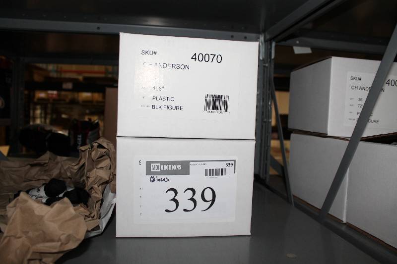 lot 339 image: Box Lot of (2) C.H.A. Hockey Laces 108 Plastic Black 36perBox.