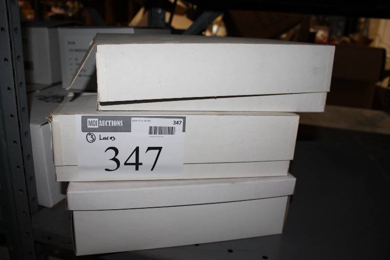 lot 347 image: Box Lot of (3) Bull Dog Shoe Laces Plastic Black.