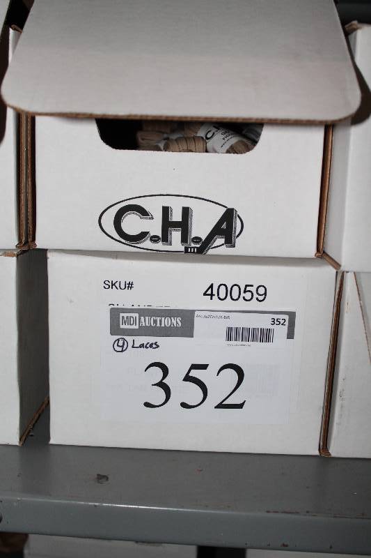 lot 352 image: Box Lot of (4) C.H.A. Figure Skating Laces 96 Plastic Tan 36perBox.