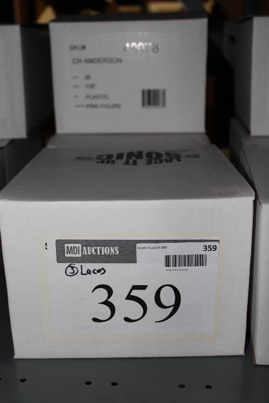 lot 359 image: Box Lot of (3) C.H.A. Pink Figure Skating Laces Plastic Tan 36perBox.