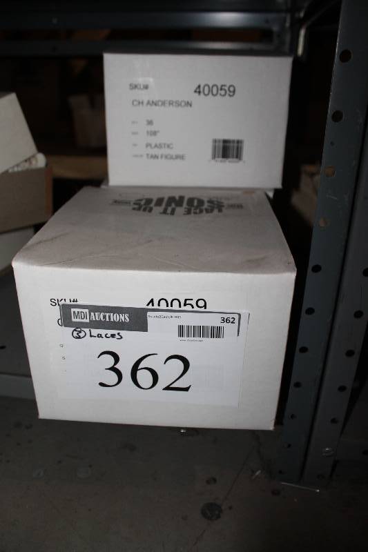 lot 362 image: Box Lot of (3) C.H.A. Figure Skating Laces 72 Plastic Tan 36perBox.