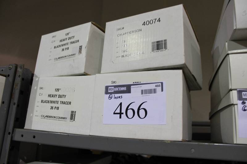 lot 466 image: Box Lot of (4) C.H.A. Wax Hockey Laces 120 BlueBlack app. 36perBox.