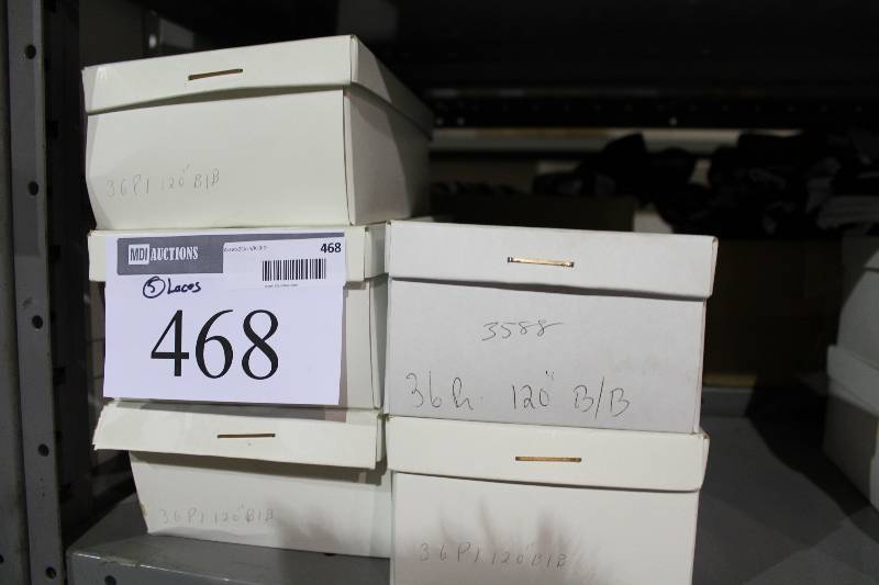 lot 468 image: Box Lot of (5) C.H.A. Wax Hockey Laces 120 BlueBlack app. 36perBox.