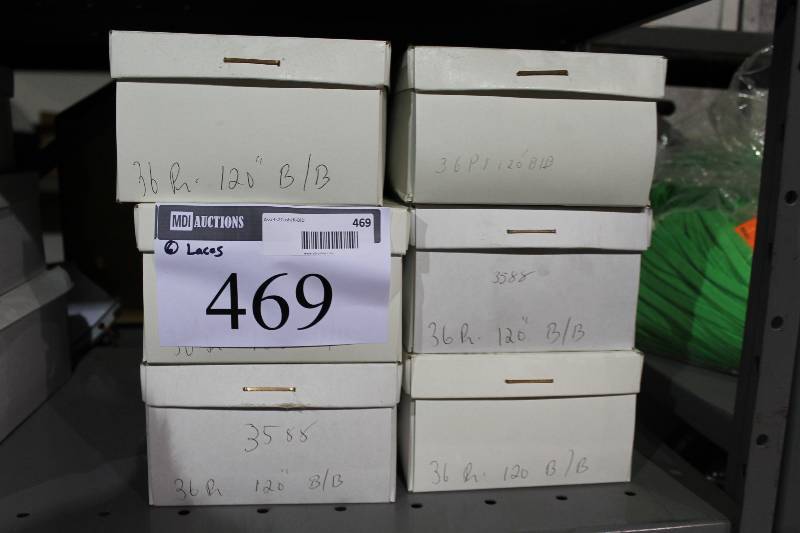 lot 469 image: Box Lot of (6) C.H.A. Hockey Laces 120 BlueBlack app. 36perBox.