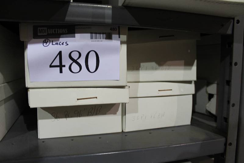 lot 480 image: Box Lot of (4) C.H.A. Hockey Laces 96 BlueBlack app. 36perBox.