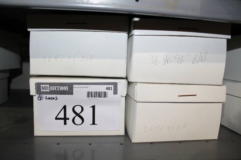 lot 481 image: Box Lot of (4) C.H.A. Hockey Laces 96 BlueBlack app. 36perBox.