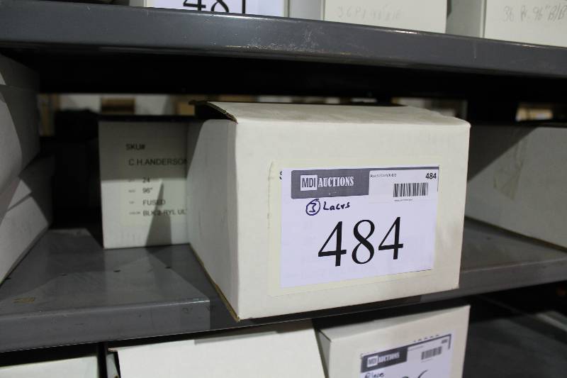 lot 484 image: Box Lot of (3) C.H.A. Hockey Laces 96 PurpleBlack app. 36perBox.