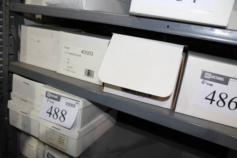 lot 486 image: Box Lot of (4) C.H.A. Hockey Laces 96 White -2 Black Fuse app. 36perBox.