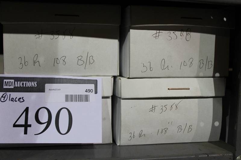 lot 490 image: Box Lot of (4) 108 Blue Black Hockey Laces app. 36perBox.