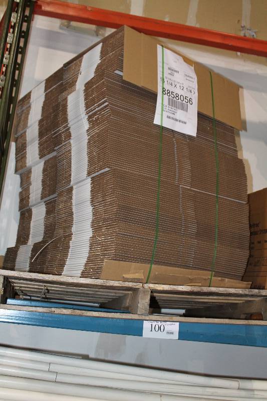 lot 100 image: Lot of (app. 250) Corrugated Cardboard Boxes 15.25 x 12 x 5.