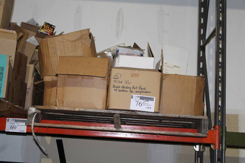 lot 76 image: Pallet Lot Including Coach Folders Black Hockey Referee Pants Hockey Laces And More.