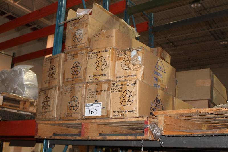 lot 162 image: Pallet Lot of Reclosable Poly Bags.