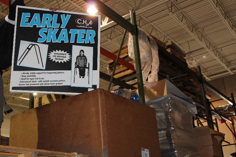 lot 150 image: Box of Early Skater Ice Skating Trainers Blue.
