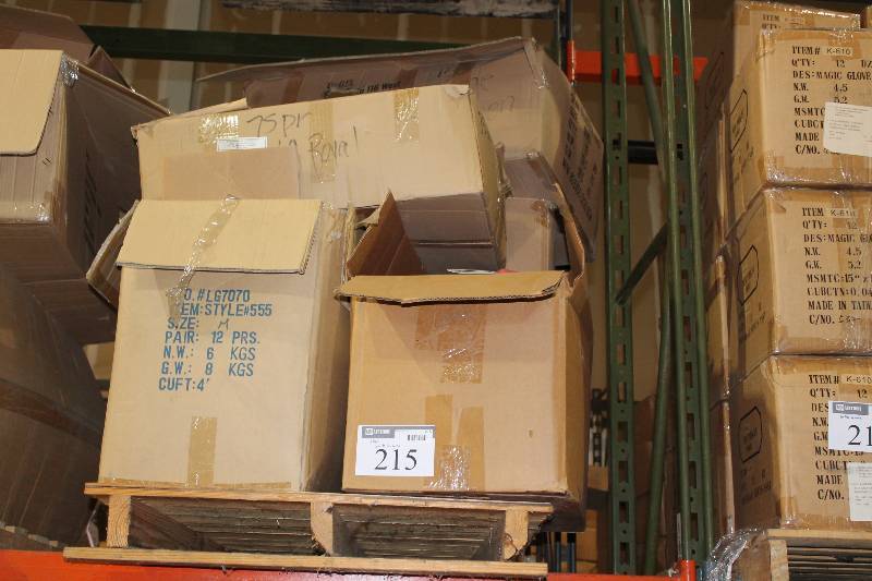 lot 215 image: Pallet Lot of Skate Guatrds Red, Blue app. 100perBox.