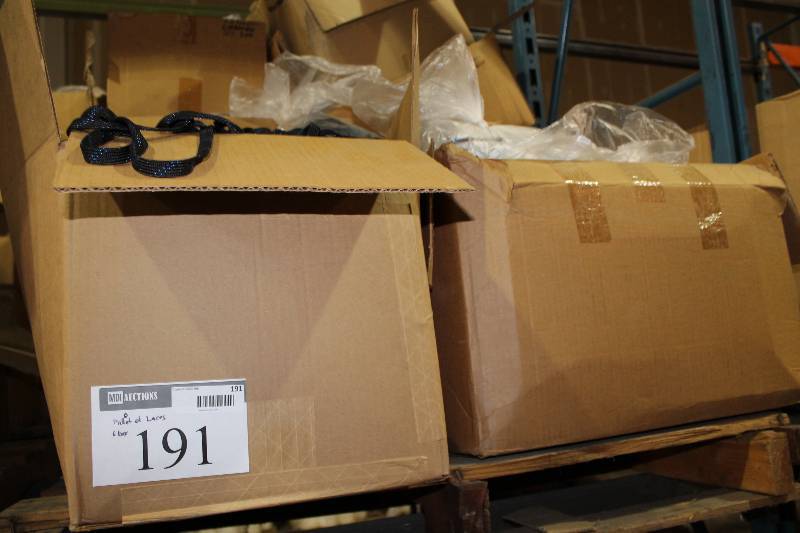 lot 191 image: Pallet Lot of Hockey Skate Laces Black 6 Boxes.