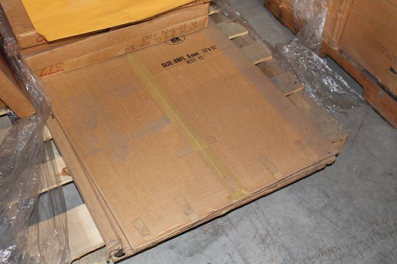 lot 104 image: Box Lot of (3) 8mm Thick Glass Table Tops 26 x 52.