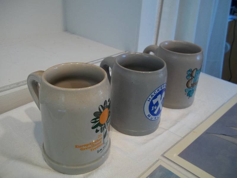 Assorted Beer Mugs and four Naval Themed Placemats