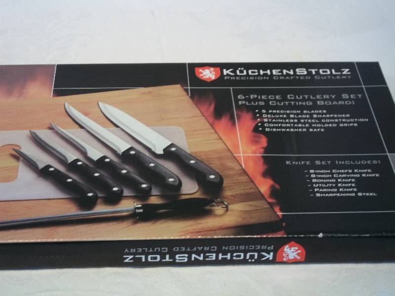 Set of 5 Kuchenstolz Knives with Cutting Board and Sharpener