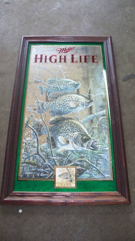 Miller High Life Crappie Mirror - The mirror itself and frame are