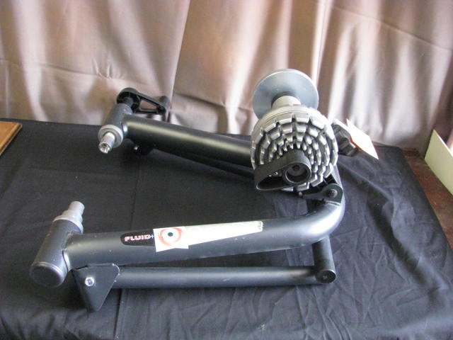 A stationary bike trainer Cycle Ops