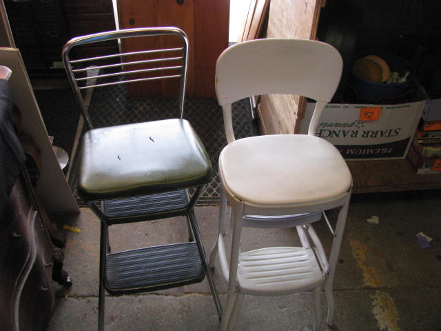 two vintage costco step stoolchairs