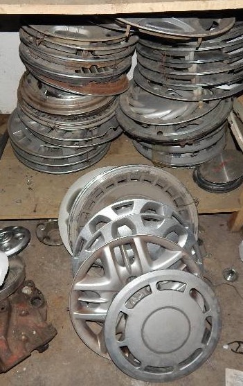 3 Stacks of Wheel Covers  Hub Caps