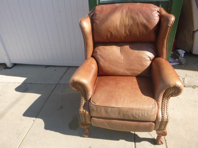 lot 5 image: Leather Wing Back Chair