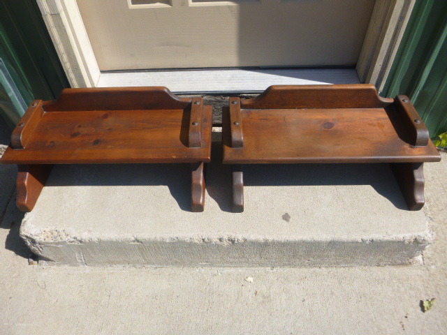 lot 8 image: 2 Wood Desk Shelves